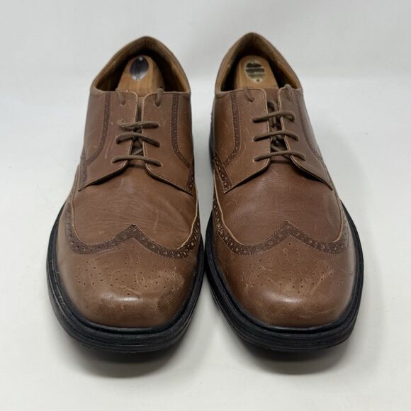 Dr Comfort Wing Shoes Mens 13 M Brown Leather Lace Up Casual Dress Brogue Ortho - Picture 5 of 16